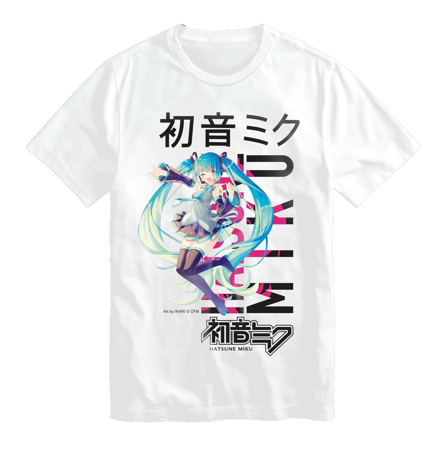 Hatsune Miku Pink Shadow Wht T-Shirt