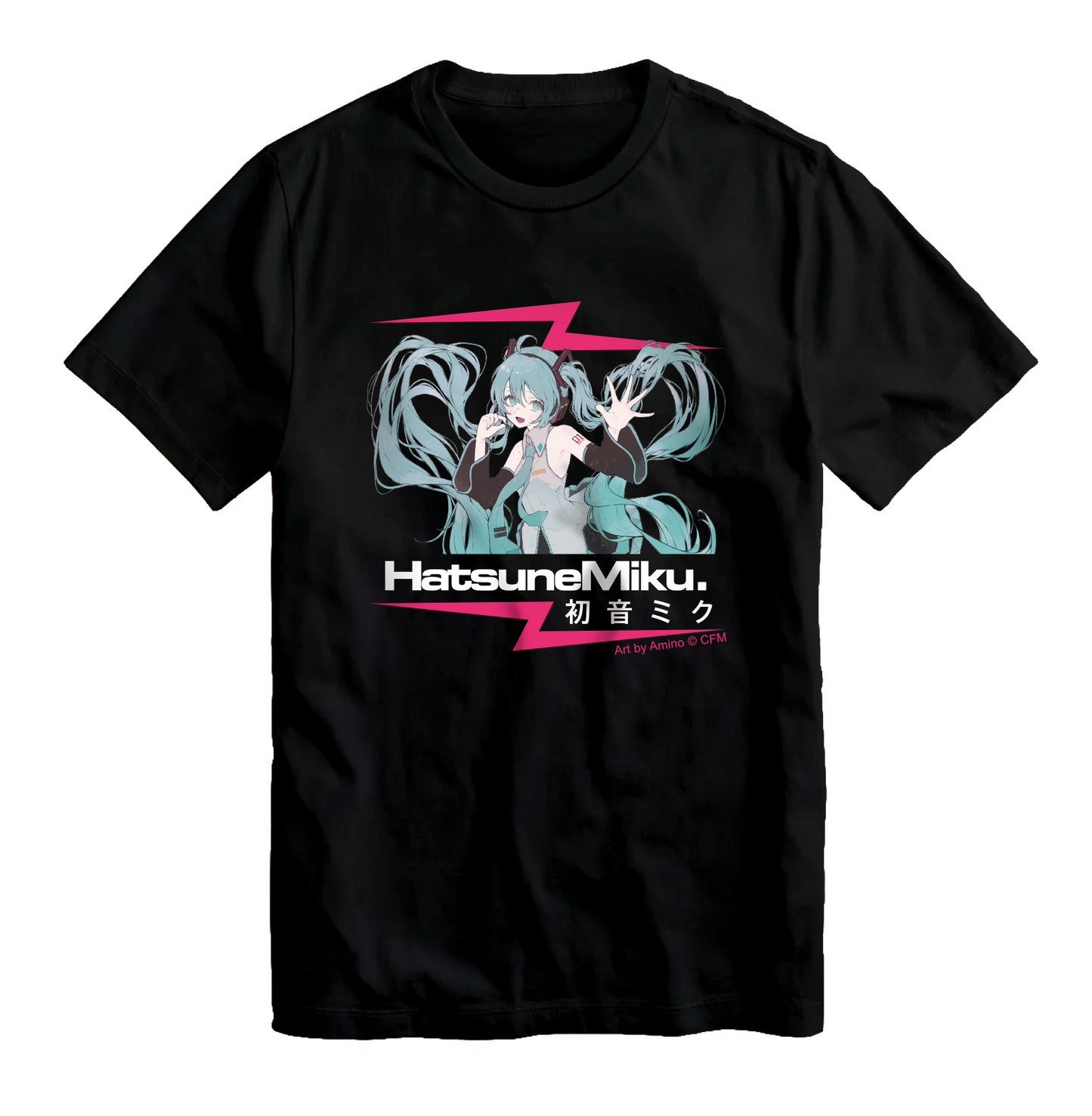 Hatsune Miku Electric Mike Black T-Shirt