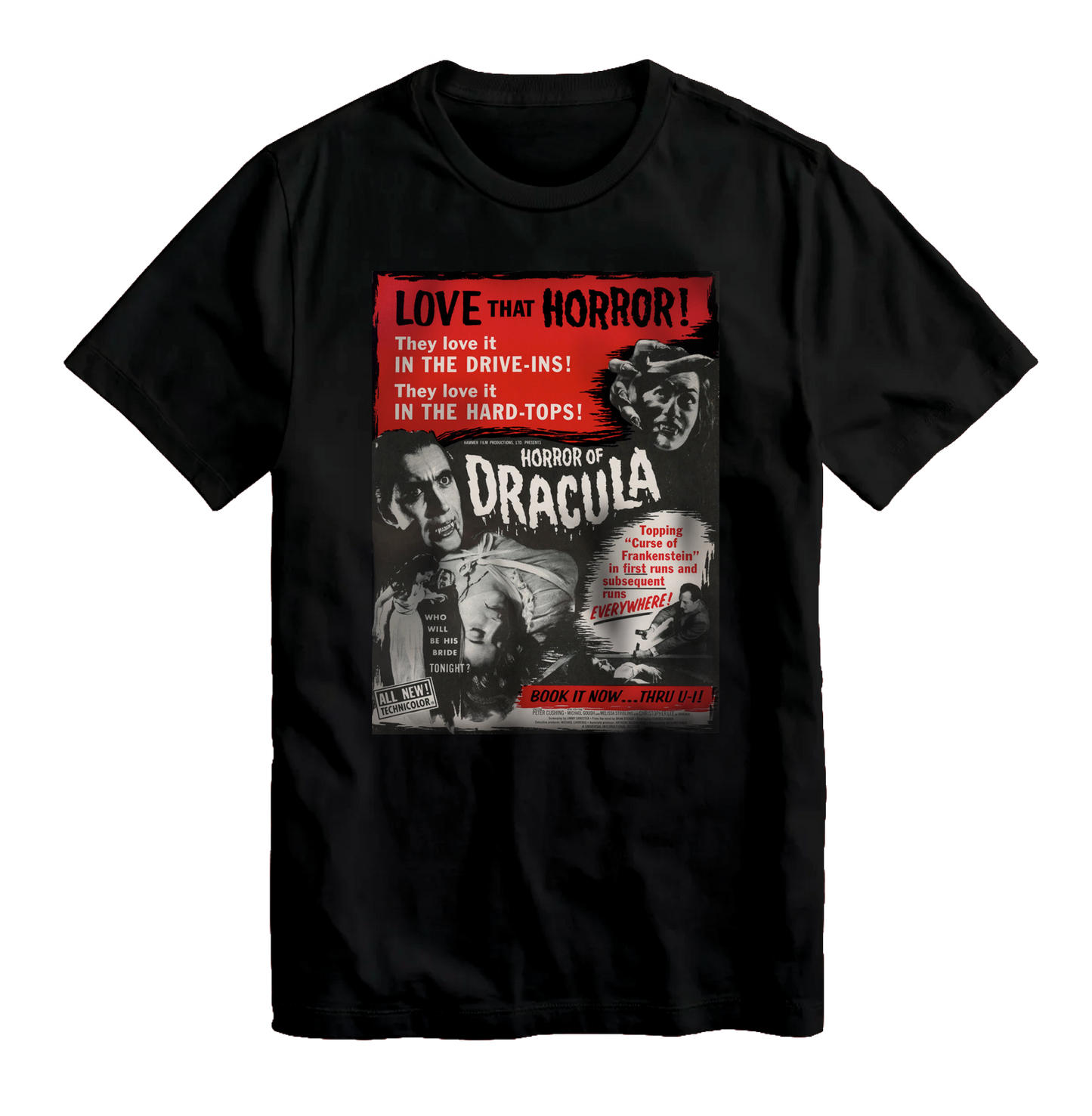Hammer House Love that Horror Black T-Shirt