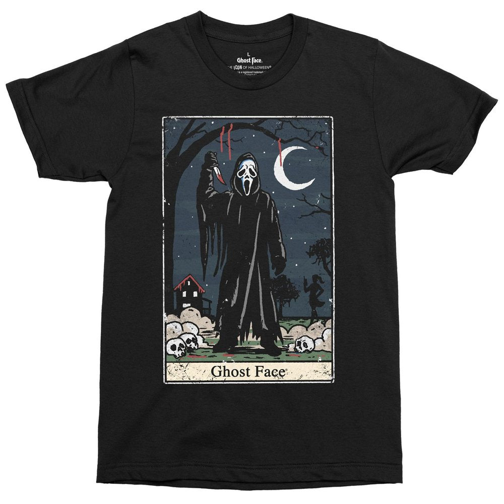 Ghost Face Tarot Card Black T-Shirt