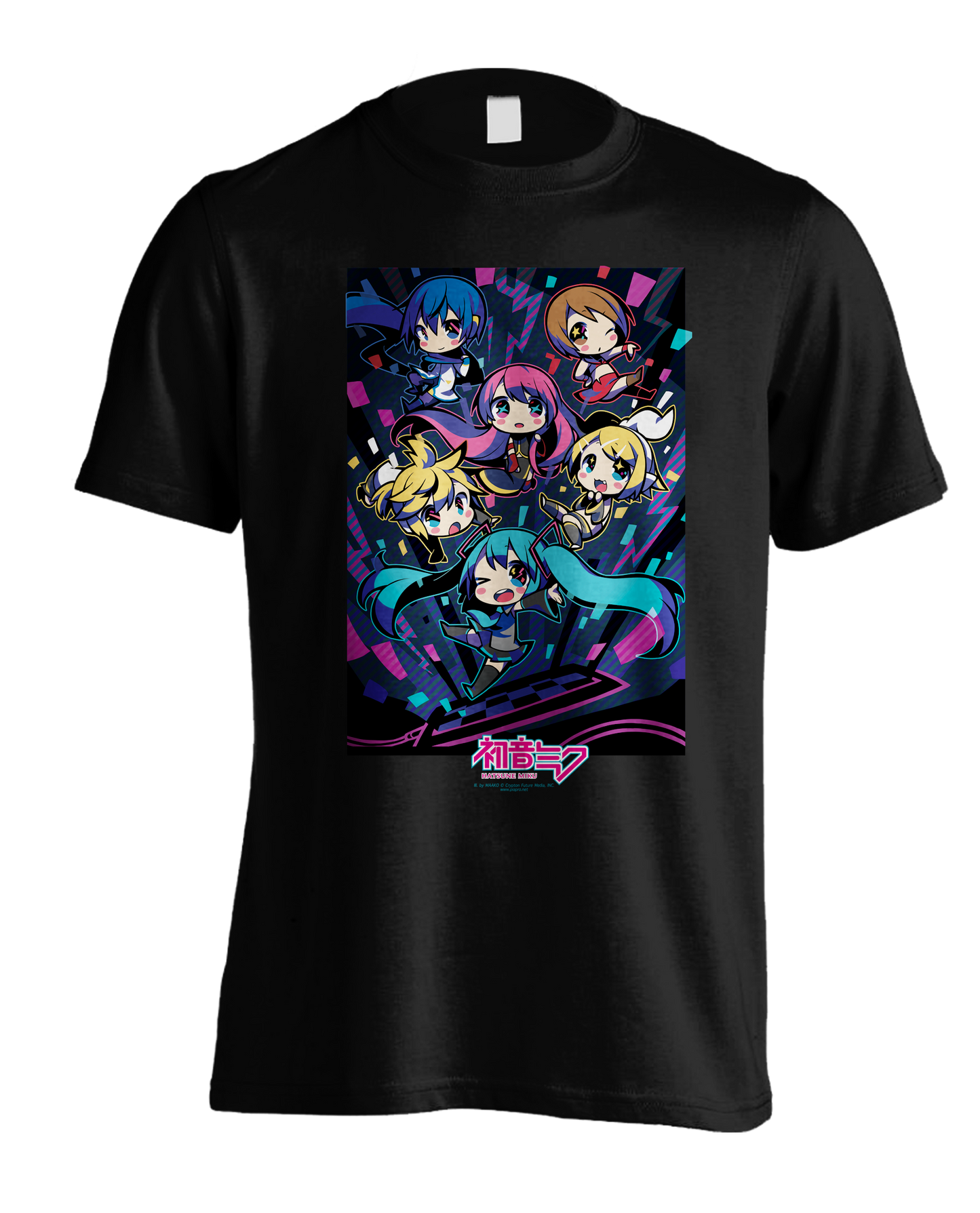 Hatsune Miku Kawaii Gang Black T-Shirt