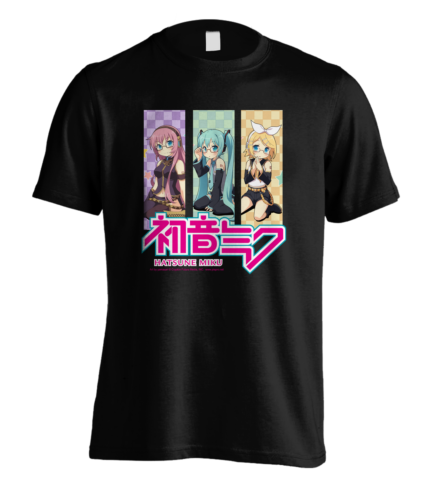 Hatsune Miku 3 Singers Black T-Shirt