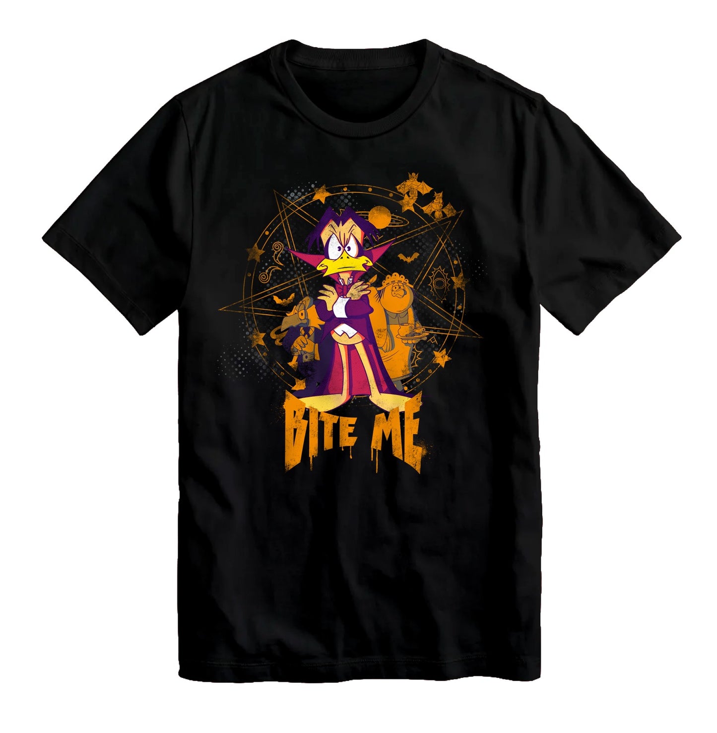 Count Duckula Bite Me Black T-Shirt