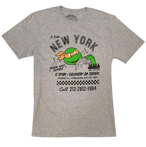 Teenage Mutant Ninja Turtles Pizza Grey T-Shirt