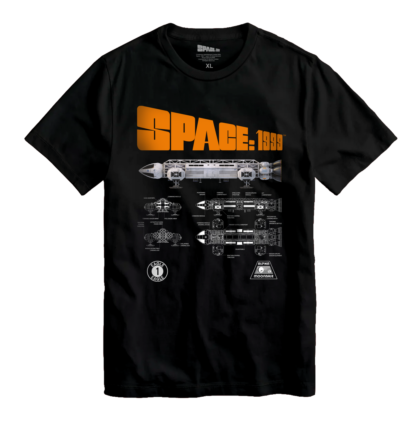 Space 1999 Eagle Transporter Black T-Shirt