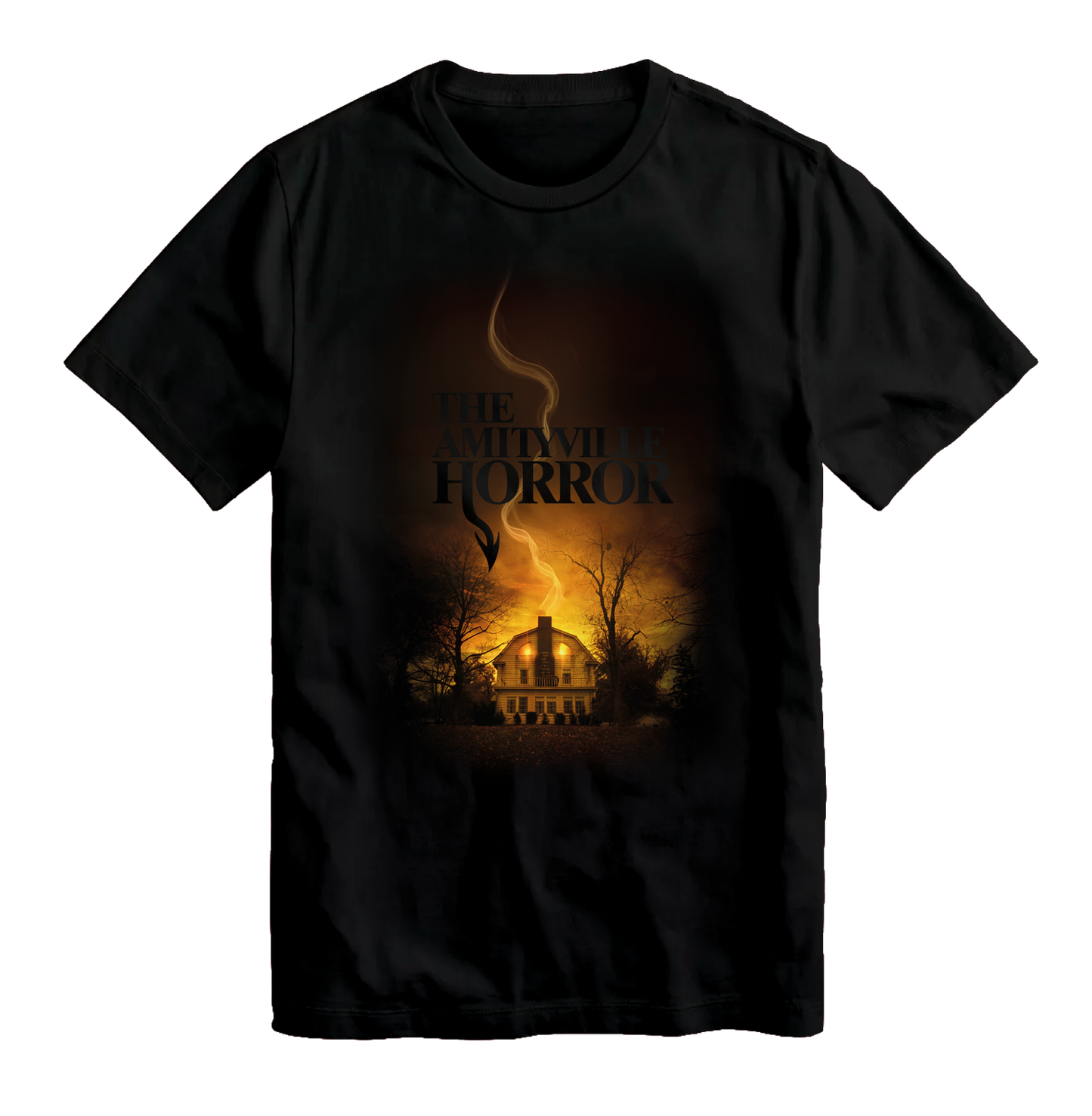 Amityville Horror Negative Space Black T-Shirt