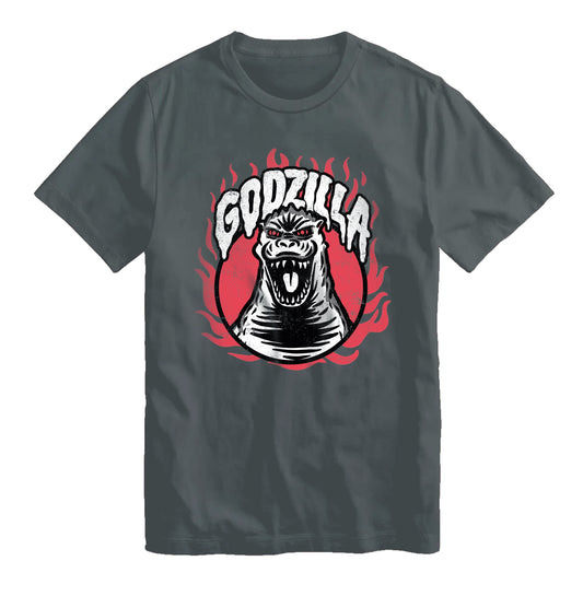 Godzilla Face the Flames Charcoal T/Shirt