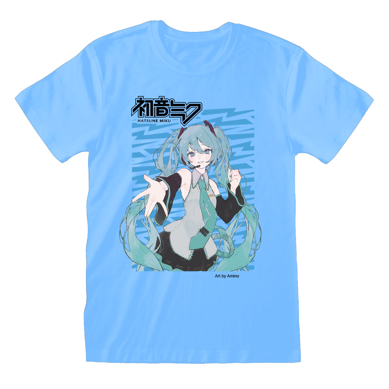 Hatsune Miku Singing The Blues Sky Blue T-shirt
