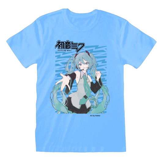 Hatsune Miku Singing The Blues Sky Blue T-shirt