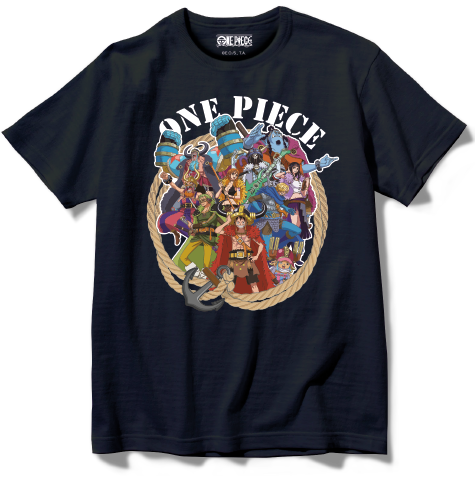 One Piece Group Circle Black T-Shirt