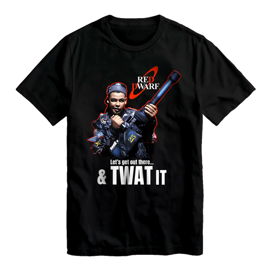 Red Dwarf Twat It Black T-Shirt